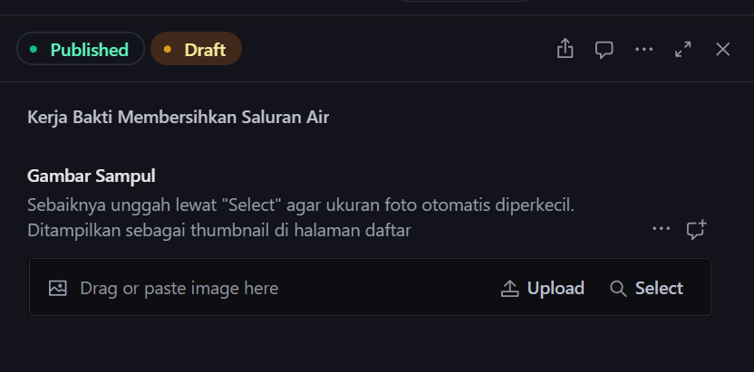 Kolom Gambar Sampul dengan tombol Select di sebelah kanan